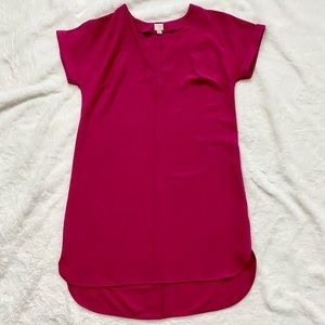 A New Day Magenta Pink Shift Dress Button Back L